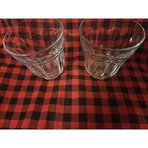 Pasabahce PALAKS 10 Panel Drinking Glass Turkish Glassware Set of 2 3.5 in tall